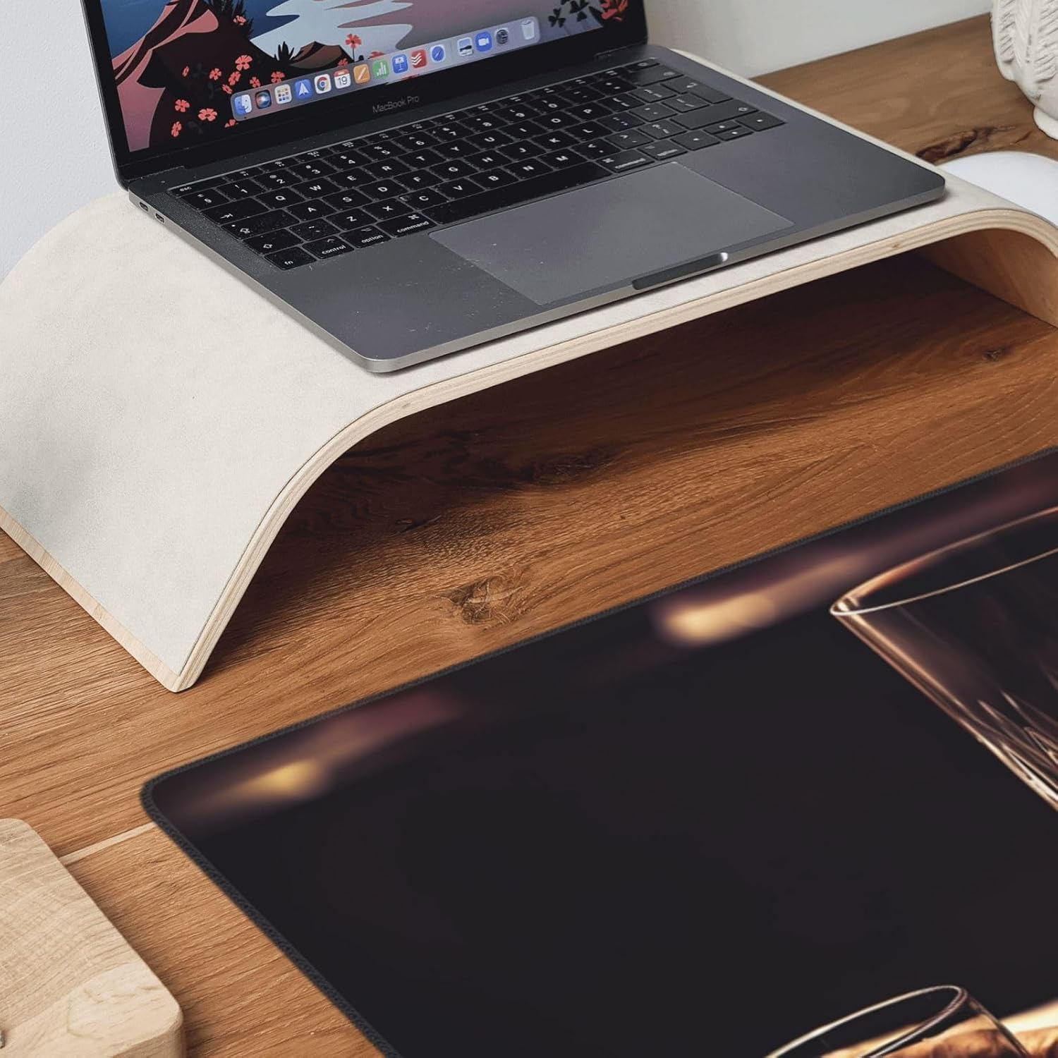 Large Gaming Mousepad with Non-Slip Rubber Base Extended Laptop Desk Pad 35.5x16 inch Long Computer Keyboard MouseMat Whisky and Cigar Mousepad for Home Office Work