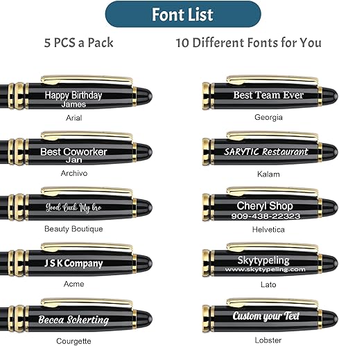 Miniatura 4 de Bolígrafo personalizado, bolígrafo personalizado con caja de regalo de lujo, 2 bolígrafos grabados con giro, bolígrafo grabado con tu nombre o