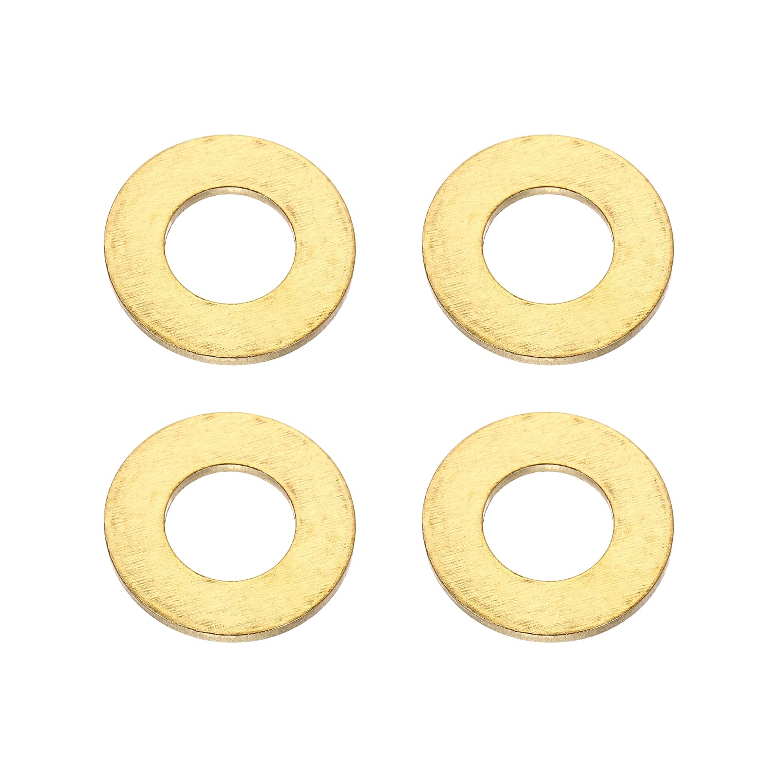 PATIKIL M12 Flat Washers, 4PCS 24mm OD 2.5mm Thick Brass Ring Thin Flat Spacers Metal Sealing Gasket Ring for Screw Bolt Faucets Hose