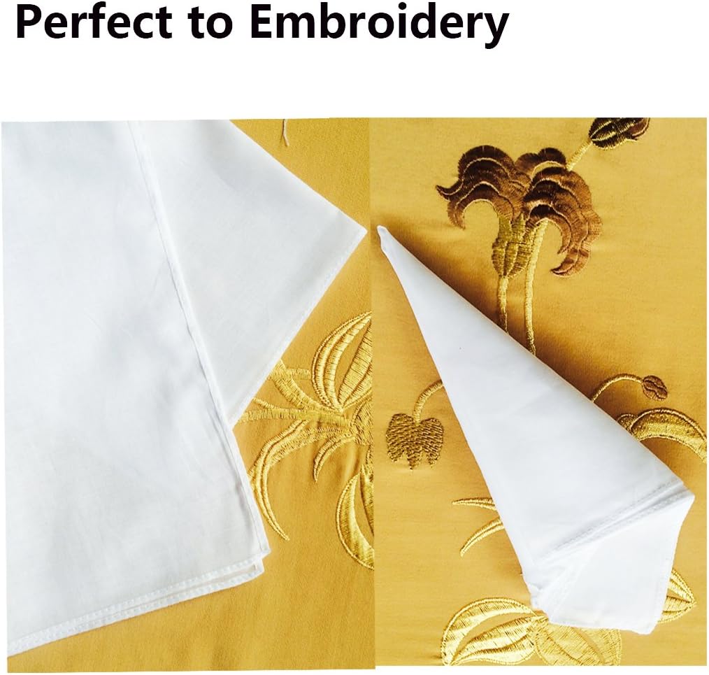 Solid White Cotton Hankderchiefs for DIY Drawn Embroidery Party 28 Square