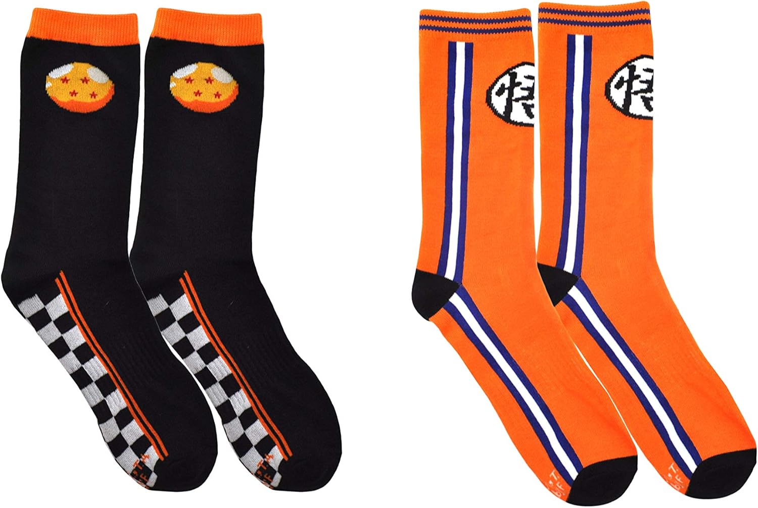 Everything Legwear Dragon Ball Super Crew Socks (2 Pair) - Streetwear Checkered Goku Socks - One Size Fits Most - Image 2
