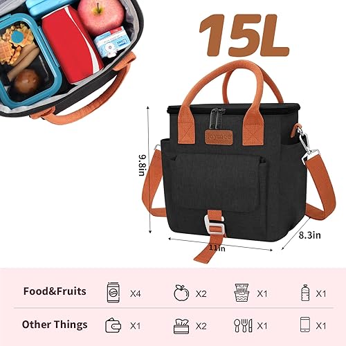 Miniatura 2 de Joymee Lonchera aislada para mujereshombres lonchera impermeable para oficina trabajo picnic playa reutilizable grande a prueba de fugas con correa