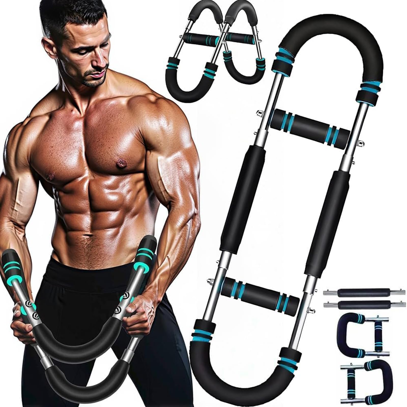 Twister Arm Trainer - Adjustable U-Shaped Arm & Chest Exerciser, 3-Level Resistance 44-66-88lb - Portable Forearm Strengthener for Home Workouts, Targets Arms, Chest, Back & Abs for Men & Women