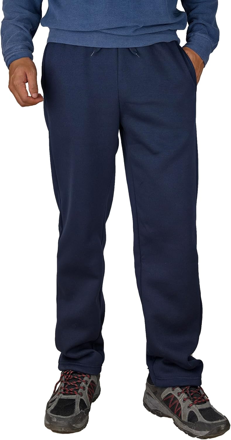 Mens Fleece Athletic Sweatpants Workout Relaxed Fit Drawstring Sweat Pants with Pockets