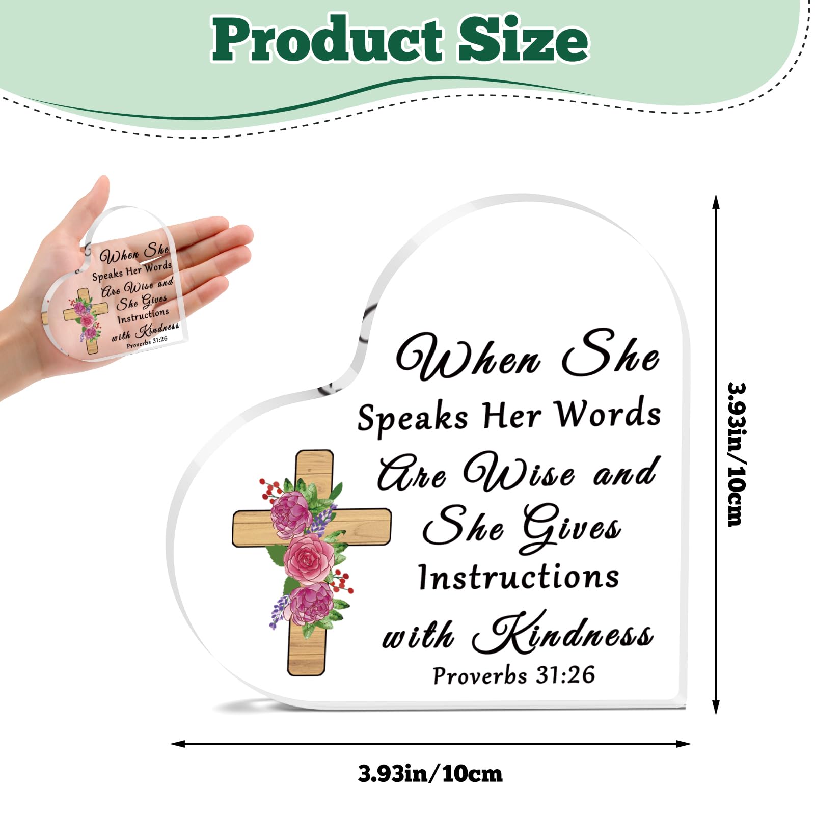 Religious Gifts for Women Inspirational Christian Acrylic Plaque Bible Verses Decor Spiritual Acrylic Plaque Decorative Sign Motivational Gift for Prayers Sister Mother Daughter Friends Goddaughter