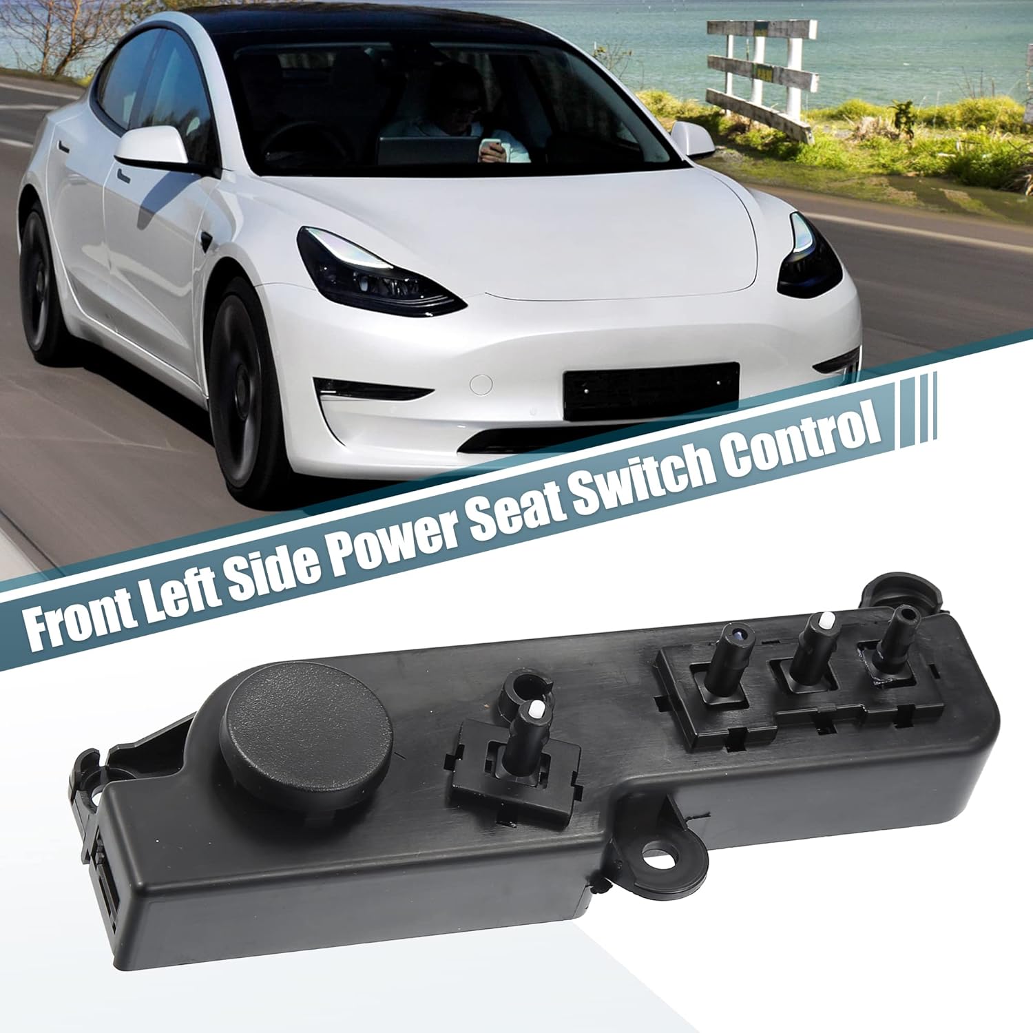 X AUTOHAUX 1098529 Front Left Side Power Seat Switch Control Replacement for Tesla Model 3 Y 2017-2022