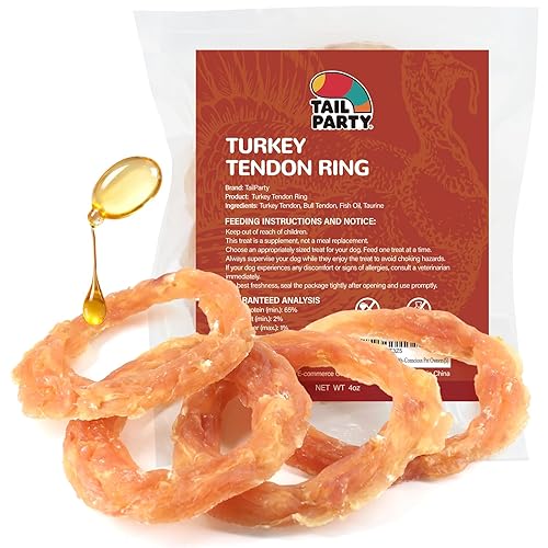 TailParty Turkey Tendons for Dogs with Fish Oil & Taurine: