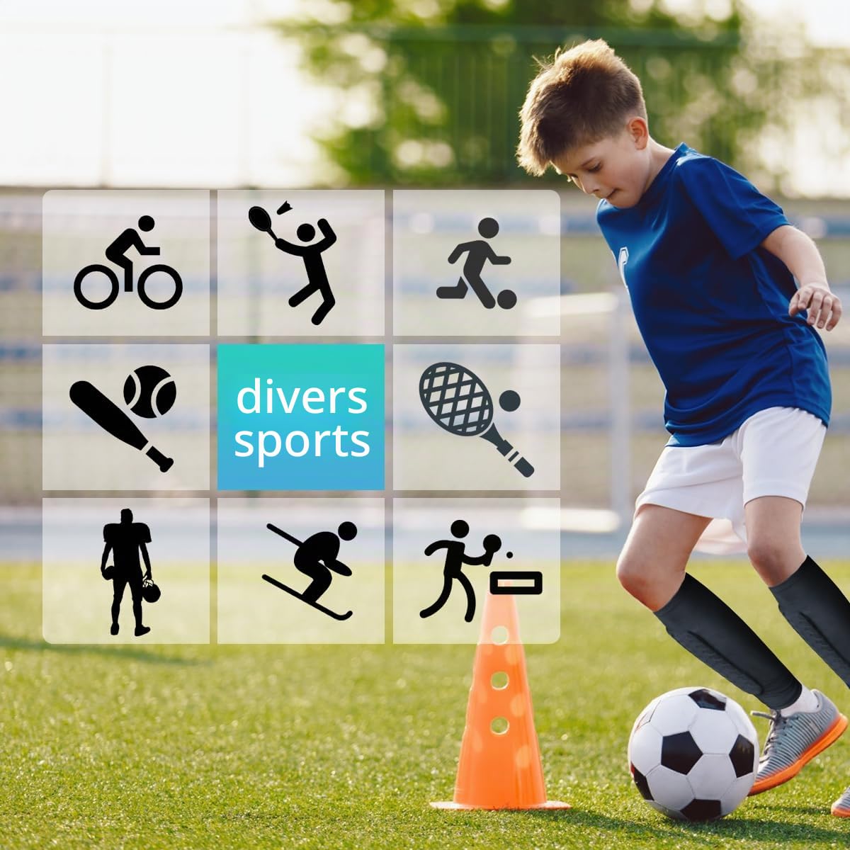 Tvvcalk 1 Paire Protege Tibia Foot pour Enfant et Adulte, Football Shin Guards, Ski Shin Guards, Respirants & Anti-Chocs