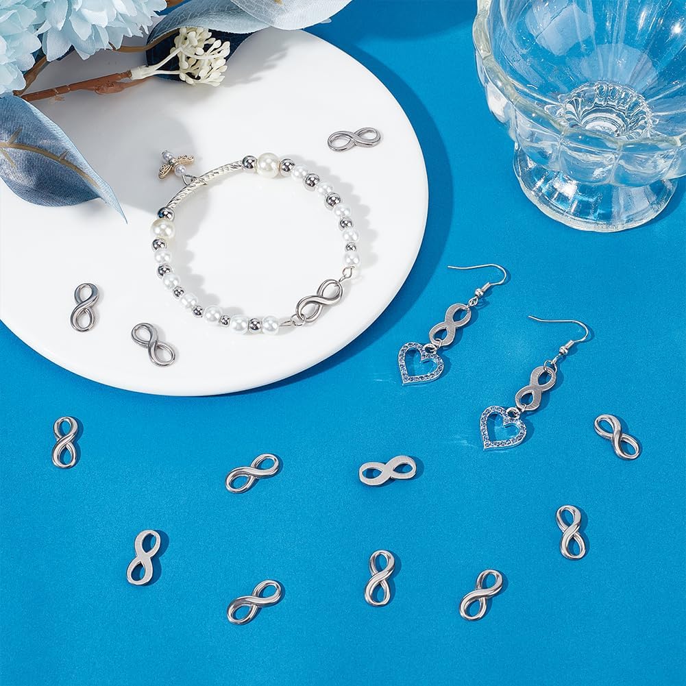 UNICRAFTALE 18K Gold Plated Infinity Charm Bulk Infinity Pendant Mini Stainless Steel Connector Link for Jewelry Making DIY Necklace Bracelet - Image 2