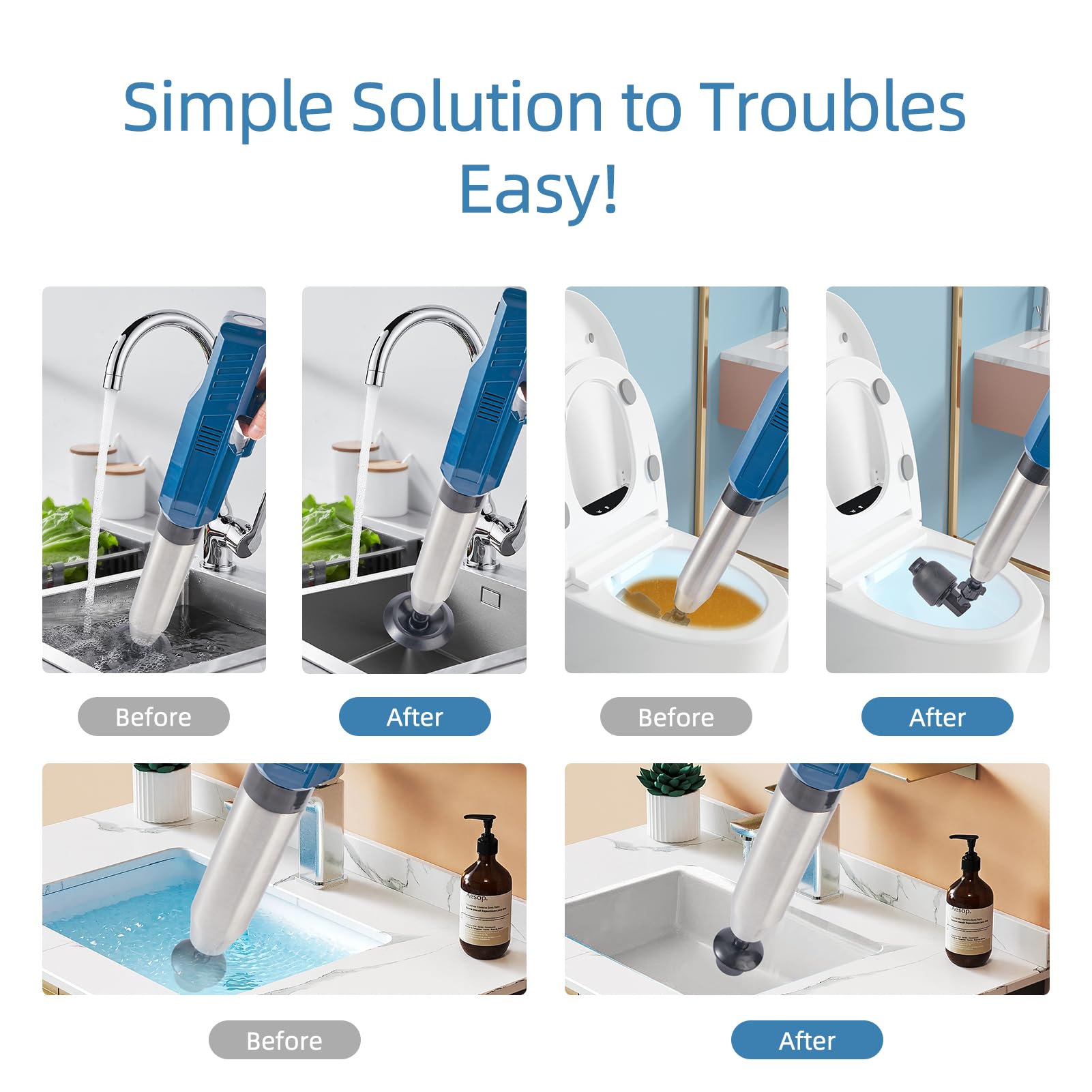 Amazon.co.jp: 電動トイレプランジャー、排水栓除去ツール 
