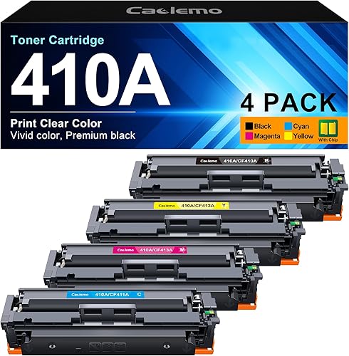 Paquete de 4 cartuchos de tóner 410A, repuesto compatible con cartuchos de tóner HP 410A 410X compatibles con Color Laserje Pro MFP M477fnw, tóner
