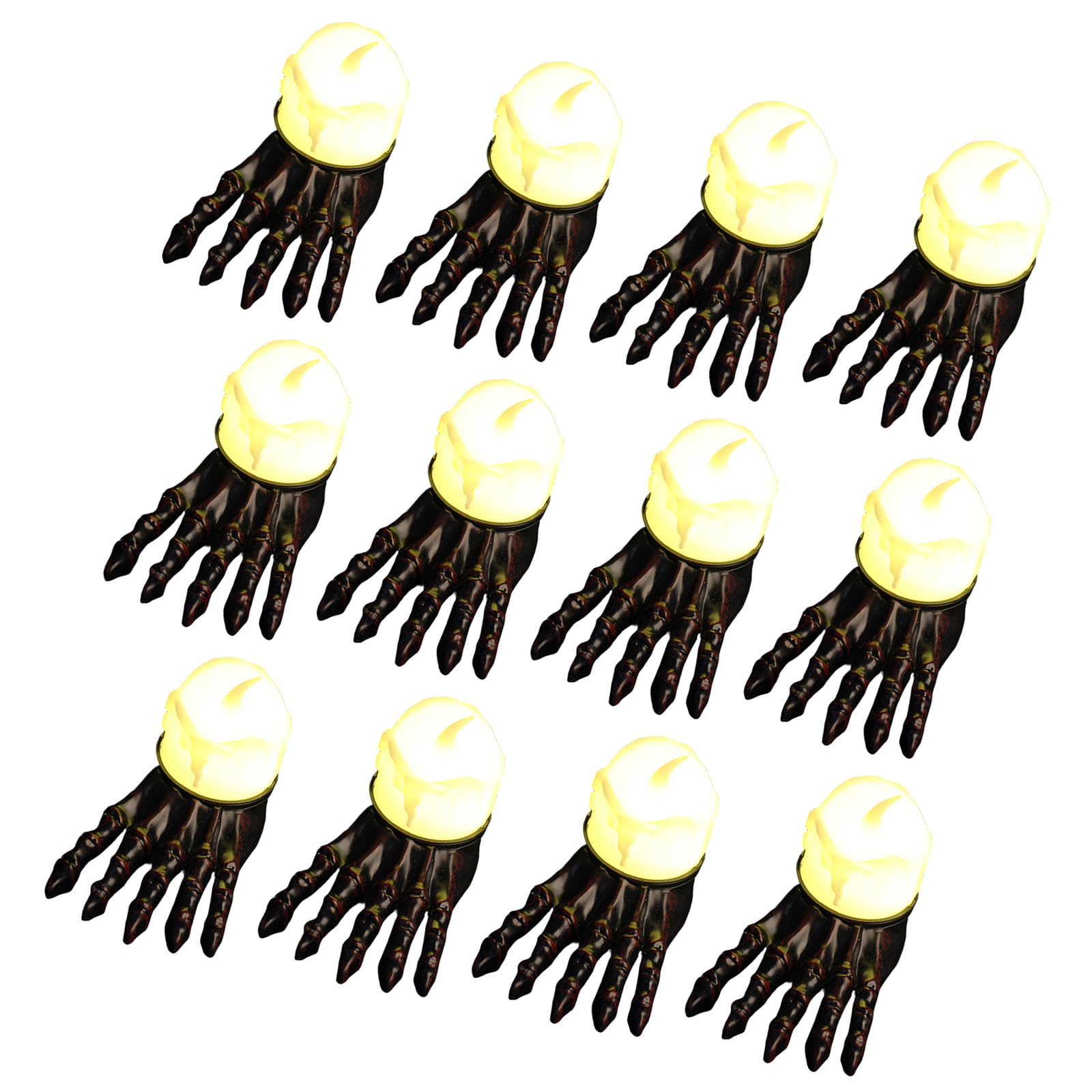 Whoasyst Of 12 Halloween Party LED Props Plastics Battery Powered Decorations for Home Tables and Entryway Scene Layouts Window Decoration