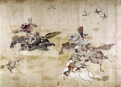 Japón Gosannen War C1086 Nwarrior Hero Minamoto Yoshiiye determinó la posición de su enemigo observando la dirección de los gansos voladores durante