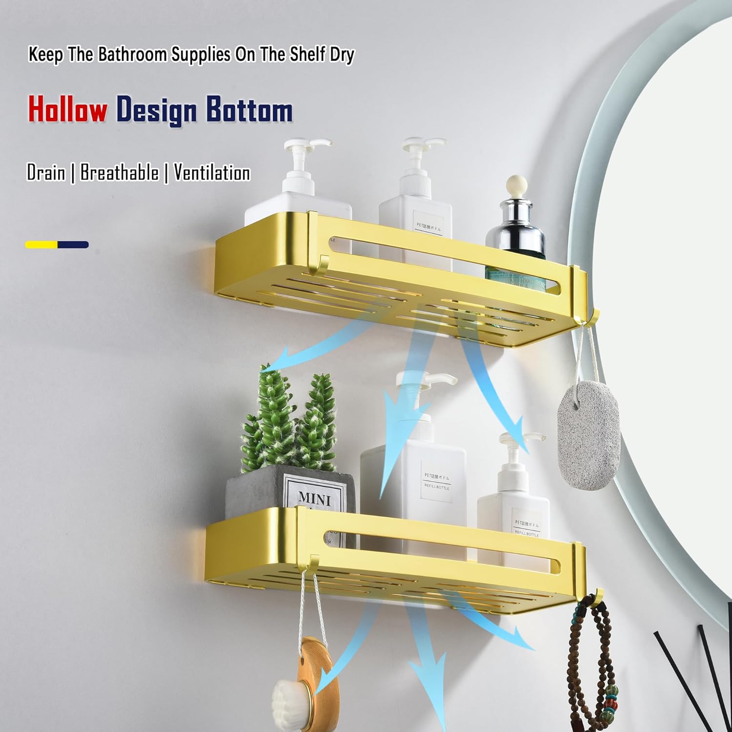 Fürdőszobai polc részletei és méretek