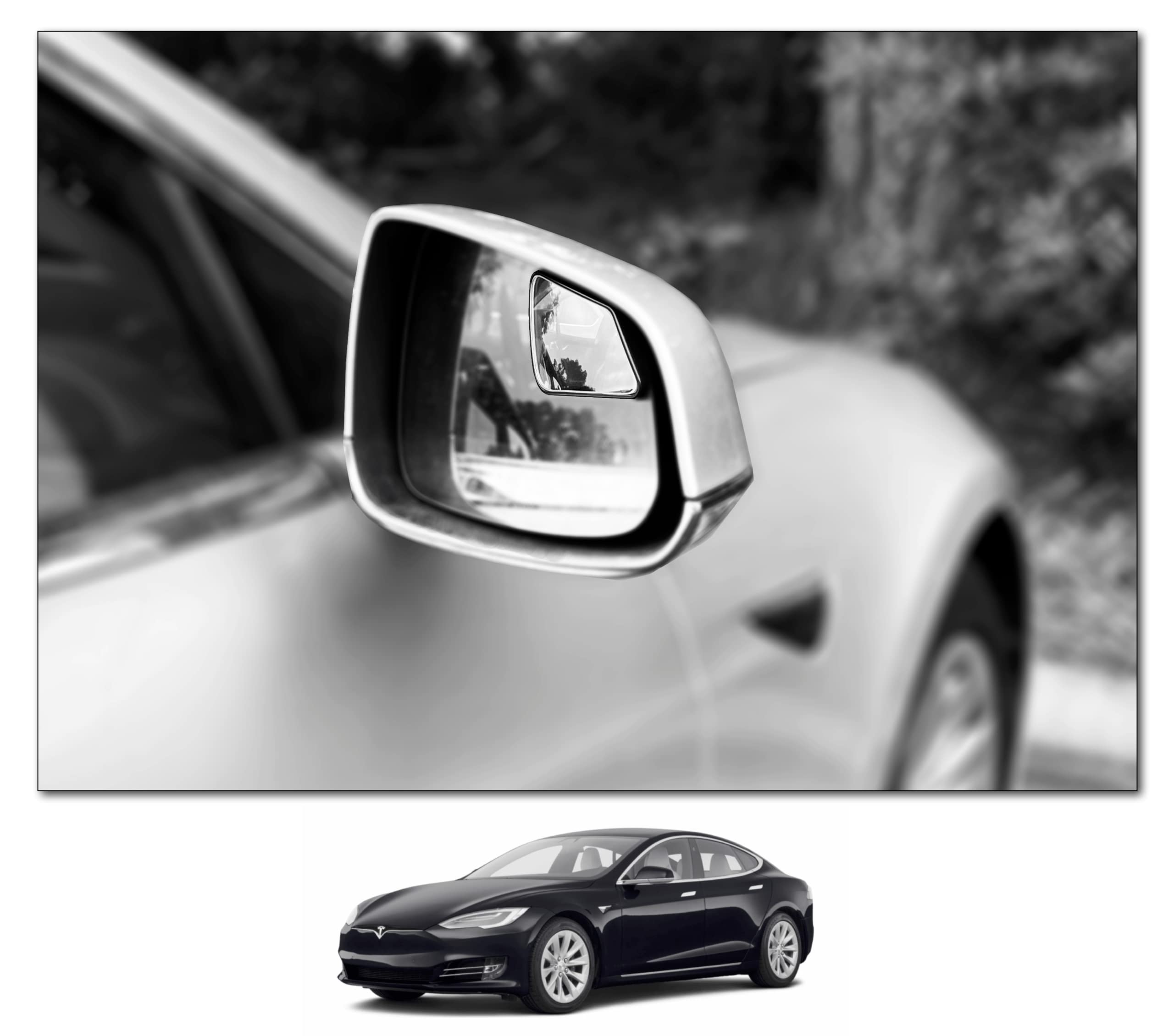 NXTGEN AUTOMOTIVEBlind Spot Mirrors- Compatible with Tesla Model S Extended View