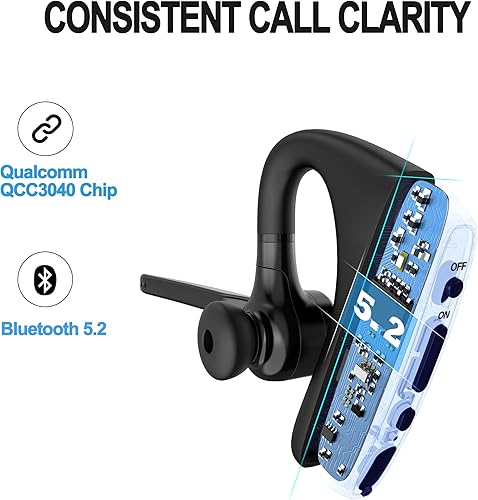 Miniatura 5 de Conambo Auriculares inalámbricos K18 Bluetooth V5.1 actualizados 2025 con doble micrófono cancelación de ruido y silencio, 16 horas de conversación