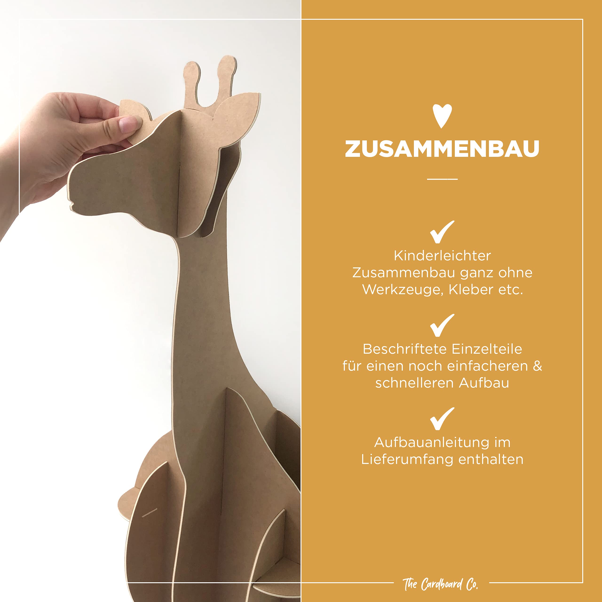 Kinder Regal Evie die Giraffe in weiß - geeignet für ca. 44 Tonies, Spielzeug oder Kinderbücher - 100% plastikfrei (Naturweiß)