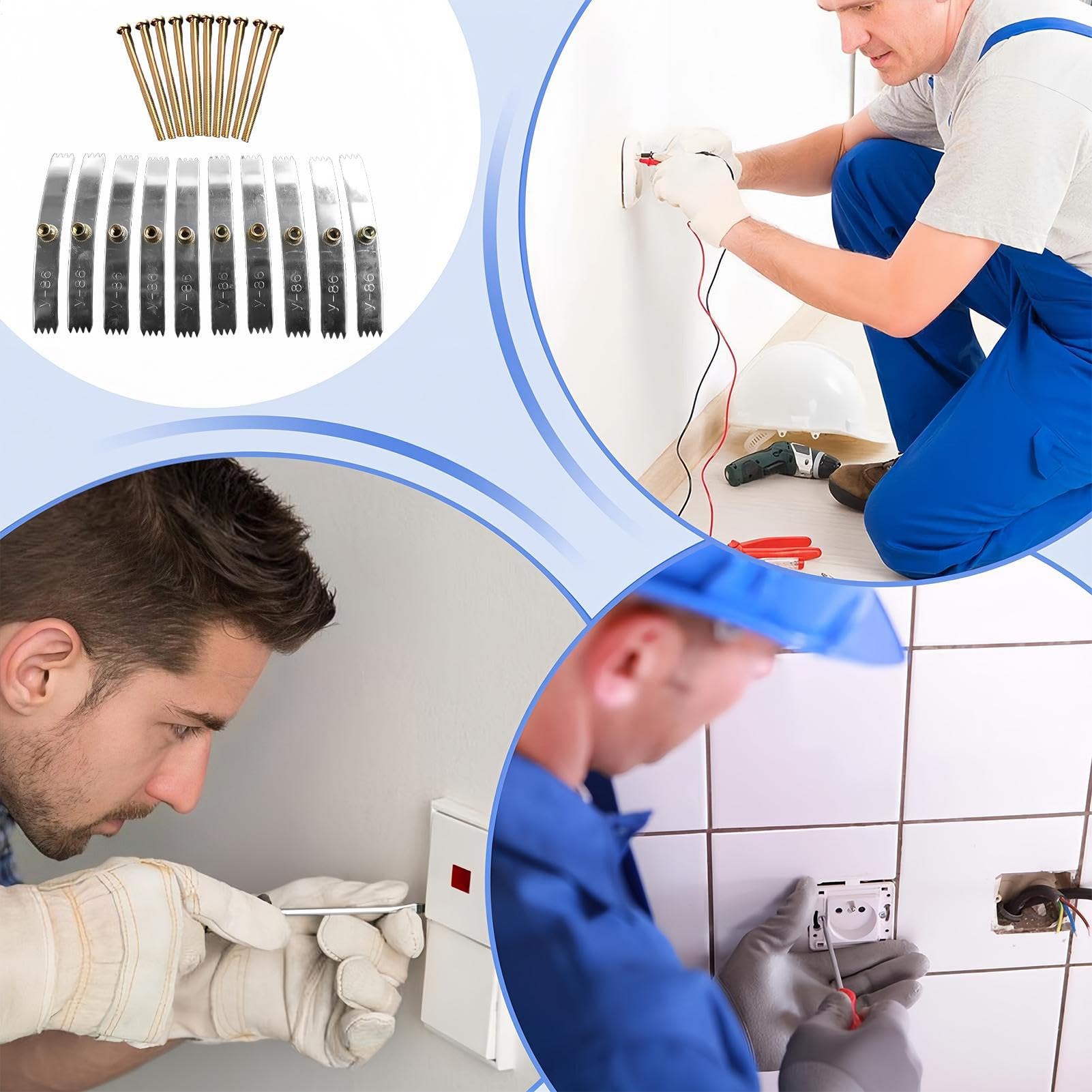 Attrezzo Per Riparazione Di Scatola Elettrica A Parete | Kit Da 10 Pezzi - Riparatore Per Scatola Elettrica Da Parete Con Denti - Per Manutenzione Impianto Elettrico E Ristrutturazione Casa
