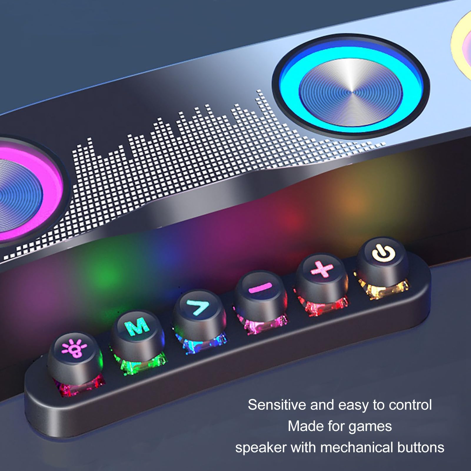 Gadgetplace 2 in 1 Soundbar PC speakers met Bluetooth 5.3: Met RGB