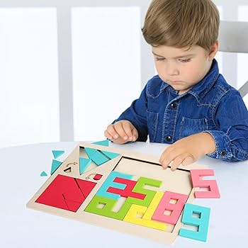 Amazon | 子供用タングラムパズル、教育用タングラムゲーム、木製