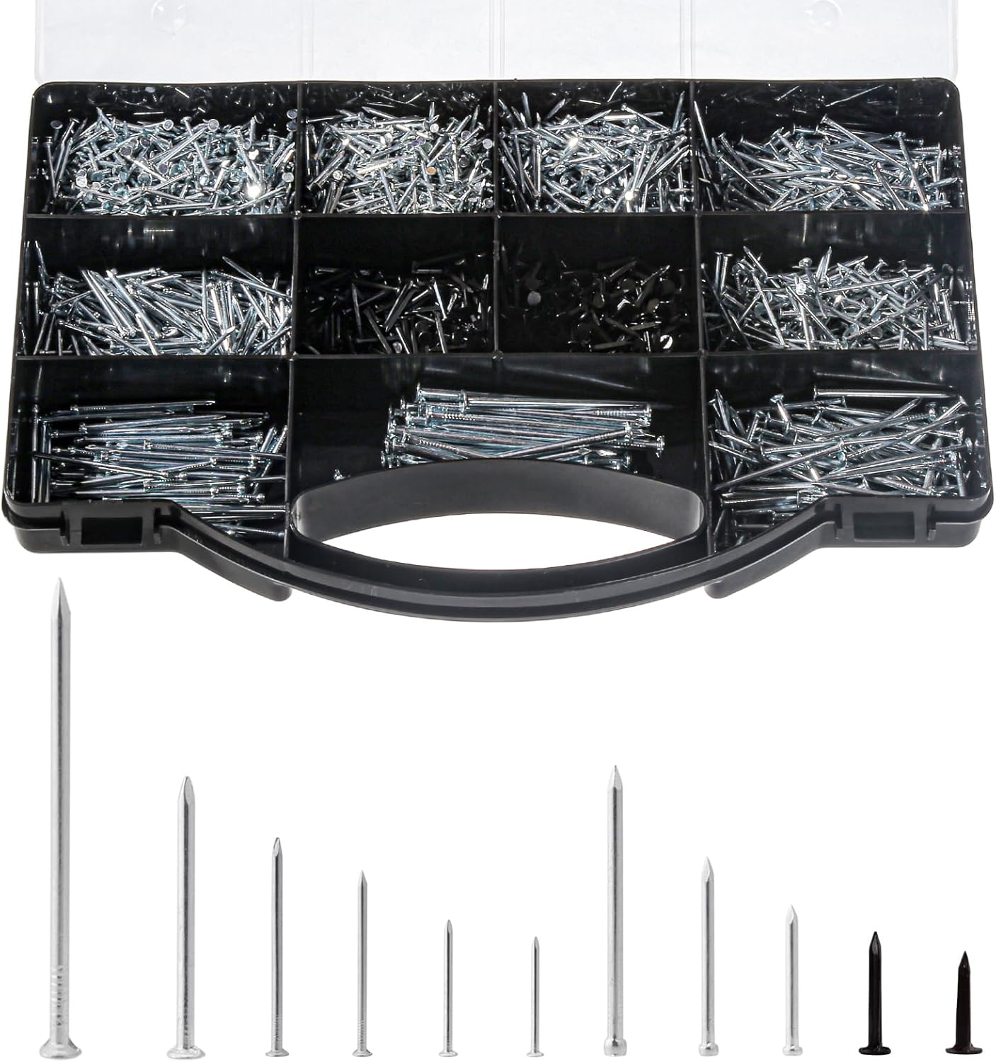 2510pcs Nail Assortment Kit for Hanging Pictures, Small Finishing Nails, Wall Pins