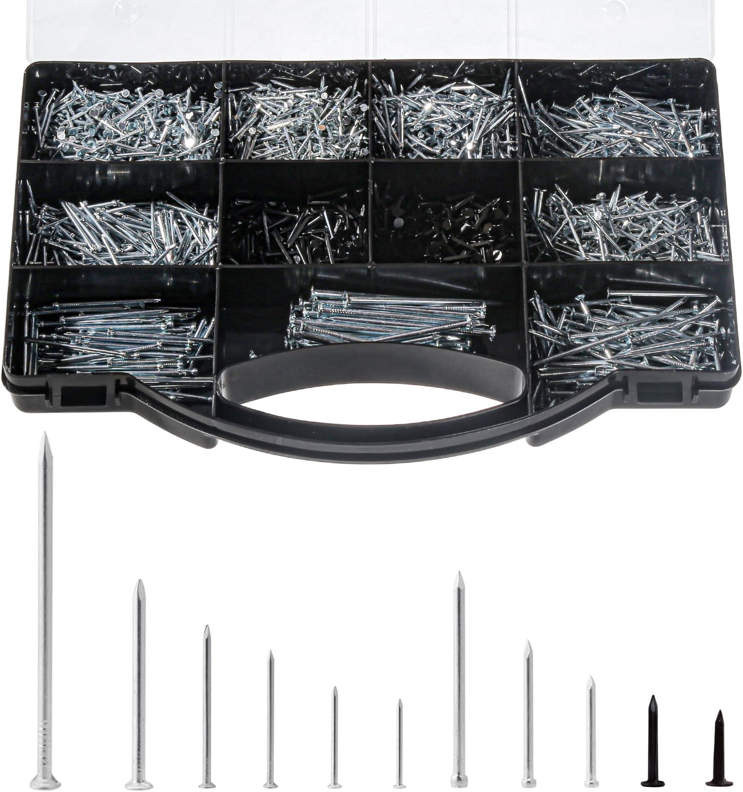 2510pcs Nail Assortment Kit for Hanging Pictures, Small Finishing Nails, Wall Pins