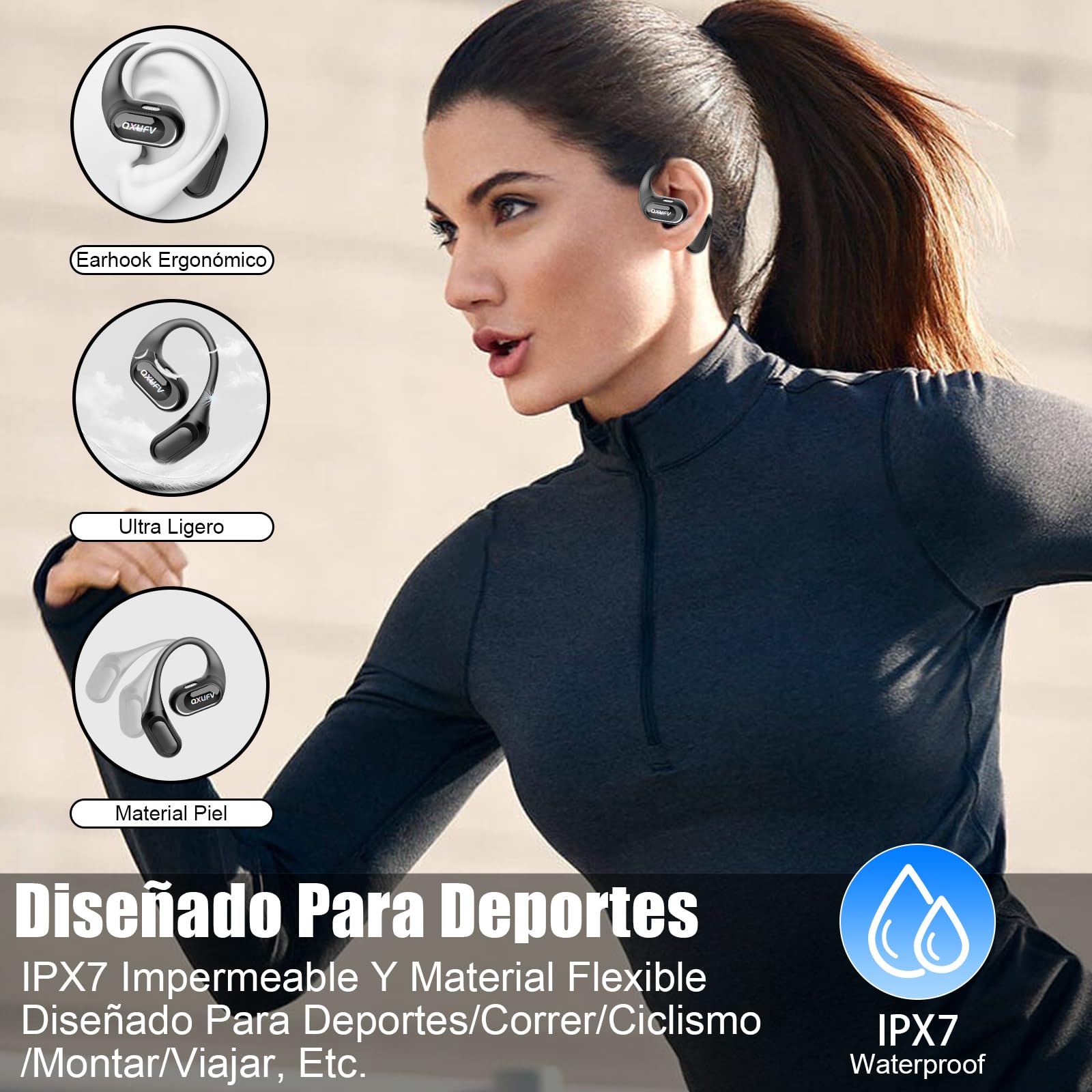 Auriculares traductores, 5 modos, Bluetooth 5.2, traductor de voz en tiempo real para viajes, 50 h de duración de la batería