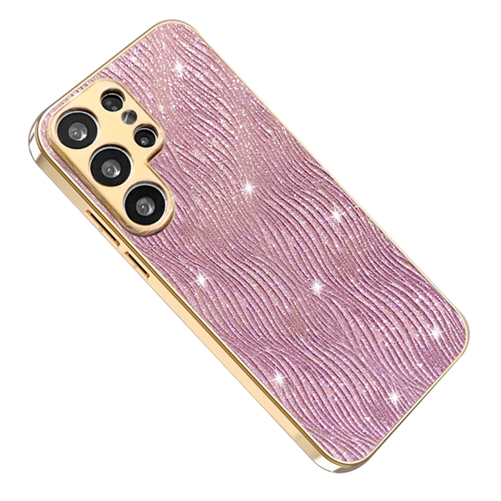 Coque antichoc Samsung S26 caméra protégée et coque rose scintillante chic