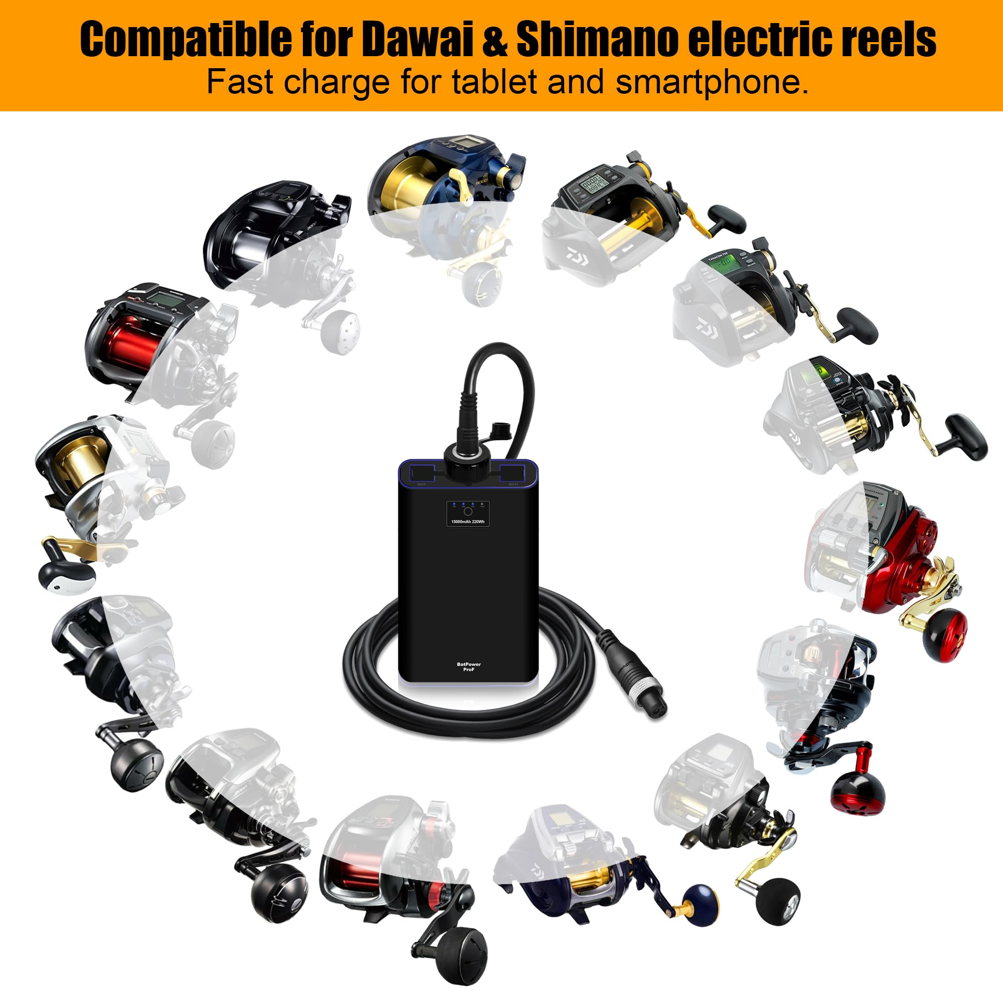 Amazon.com: BatPower 15Ah ProF2 Electric Fishing Reel Battery with