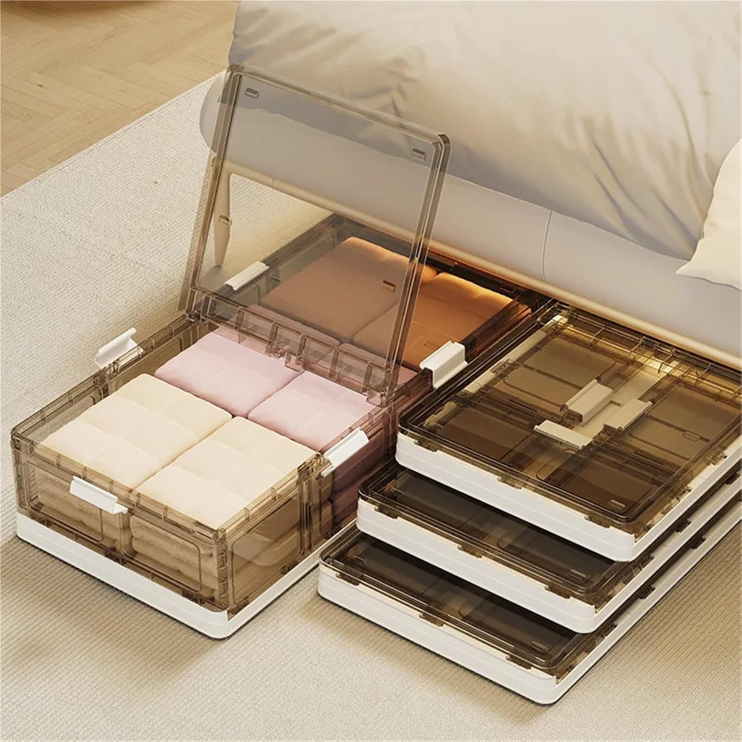 Underbed Storage Bins Folding Bed Bottom Storage Box Clothing Large Capacity Under-bed Organizer