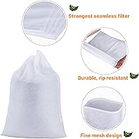 Vista 3 de Paquete de 50 filtros de café frío, filtros comerciales de 20 x 20 pulgadas, bolsa de filtro para café de hasta 5 libras, se adapta a cubos de 5