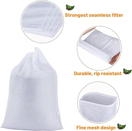 Miniatura 3 de Paquete de 50 filtros de café frío, filtros comerciales de 20 x 20 pulgadas, bolsa de filtro para café de hasta 5 libras, se adapta a cubos de 5