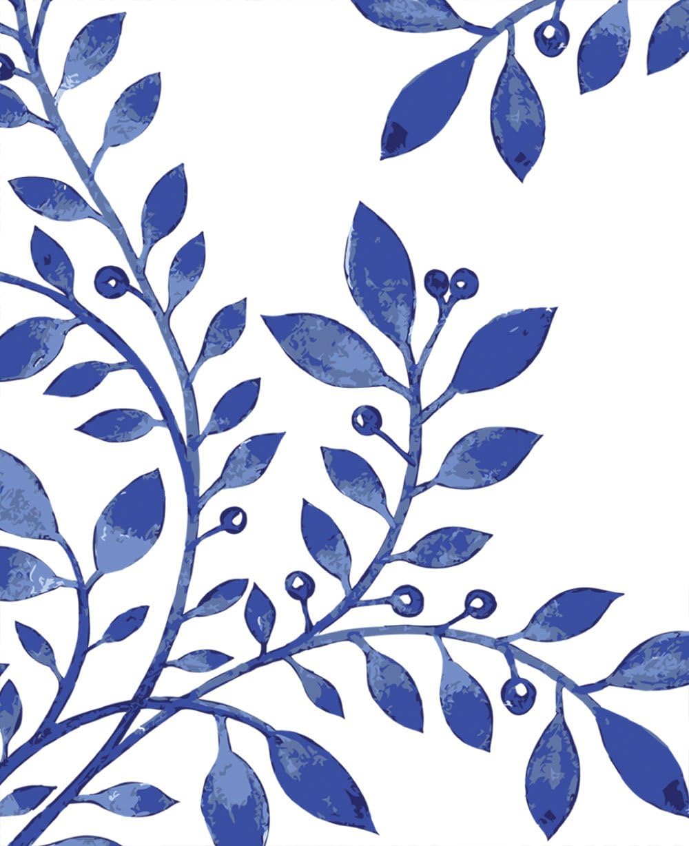 Simple Shapes Damask Leaves Wallpaper - Peel and Stick (6 Pack (2x9 feet))