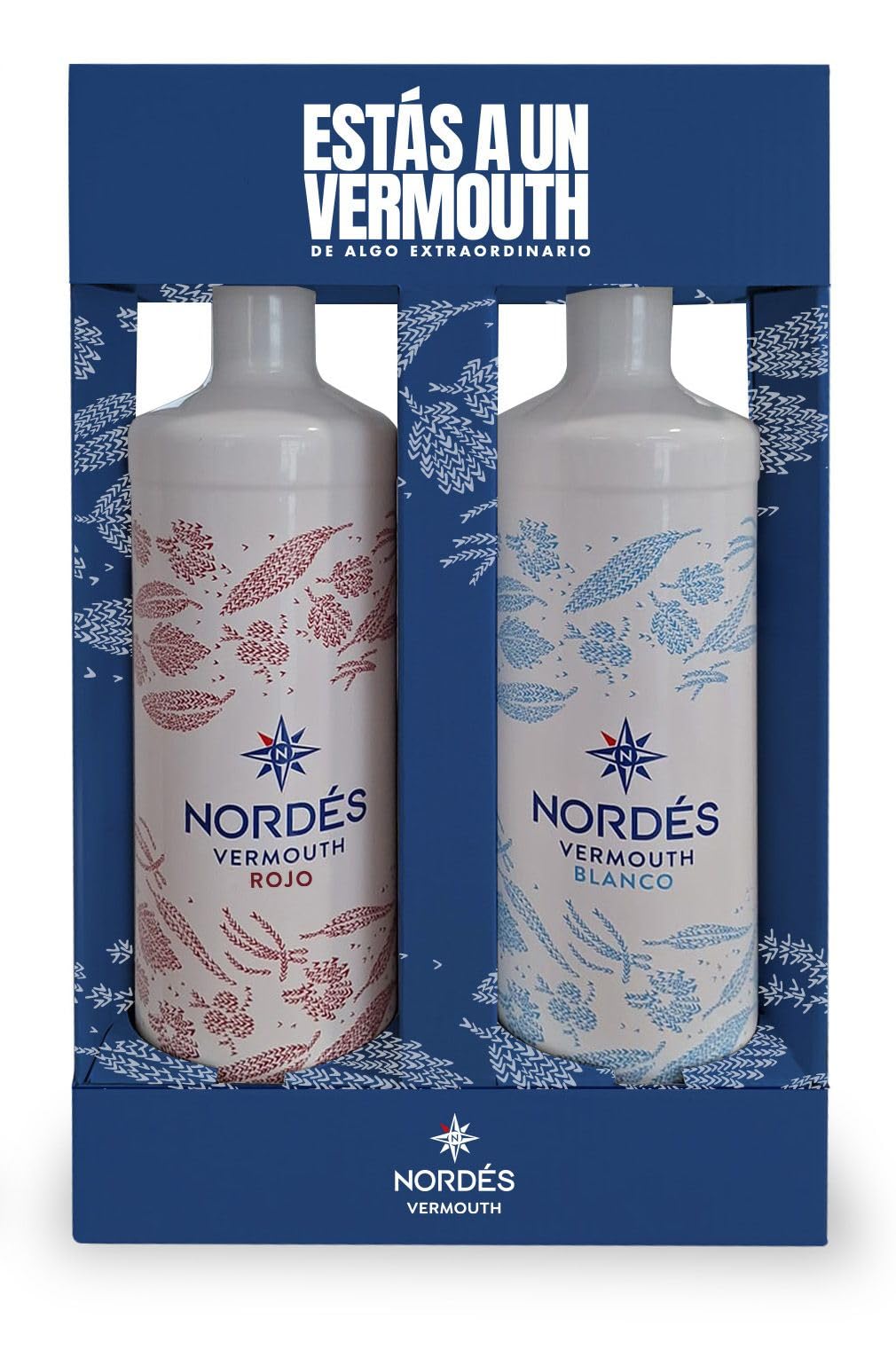 Nordés Pack Vermut Rojo 1 L + Vermut Blanco 1 L | Vermú Premium | Sabor único y diferente | Elaborado "Amodiño"
