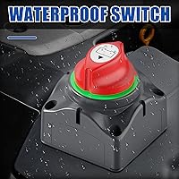 Vista 4 de Joinfworld Interruptor de desconexión de batería 1-2-Ambos-Apagado de 12V-48V, impermeable, interruptor de apagado de batería doble, interruptor