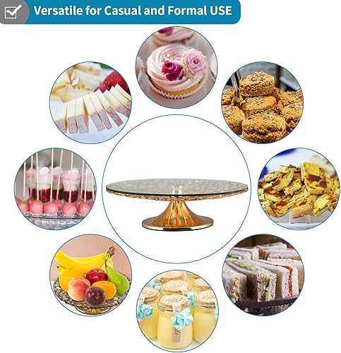 Miniatura 6 de MDLUU Soporte de cristal para tartas de 11.6 pulgadas, pedestal de bandeja para tartas, exhibición de servidor de postres para bodas, fiestas,