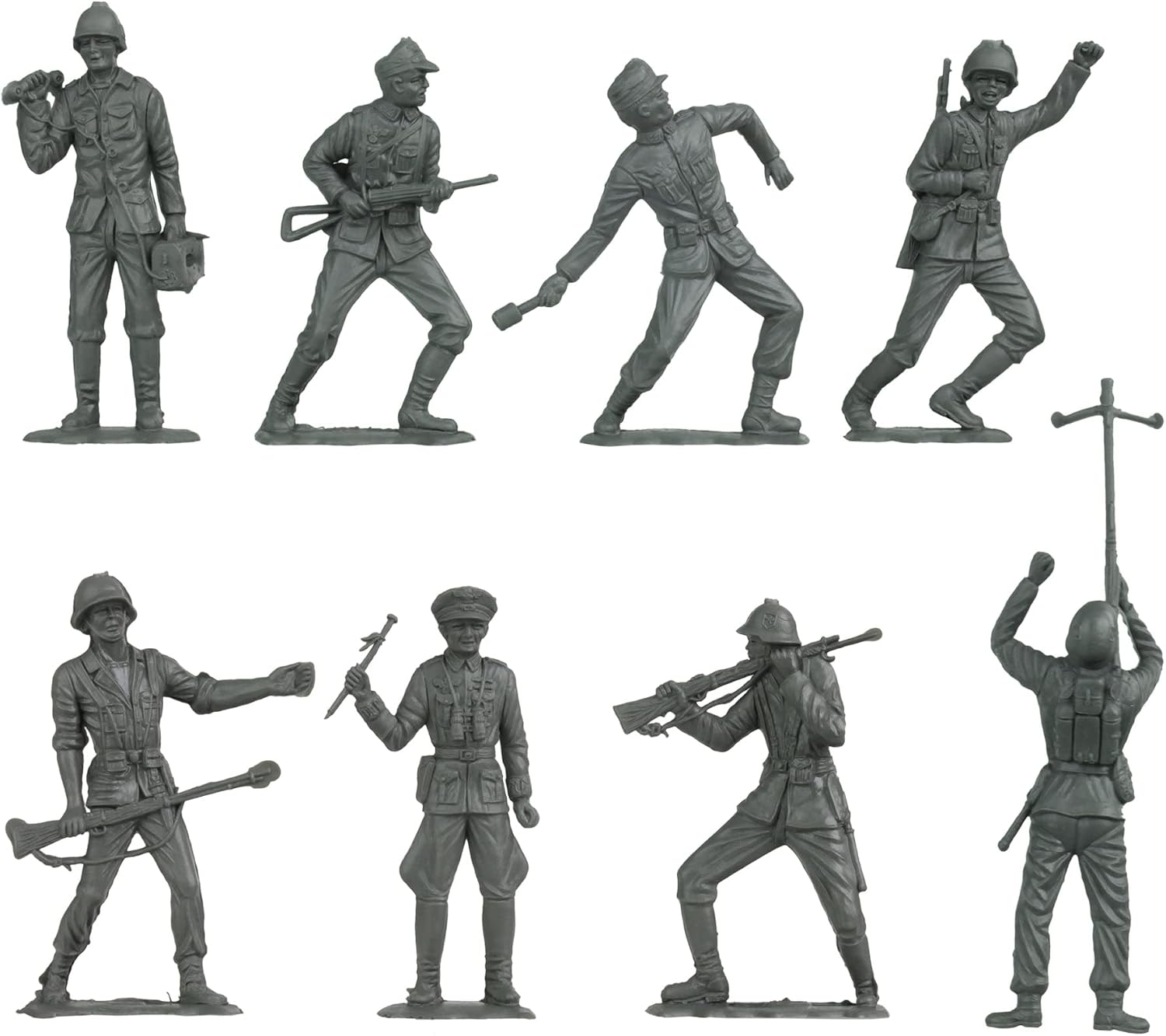 BMC Classic MPC German Plastic Army Men - 36pc WW2 Soldier Figures - Made in USA