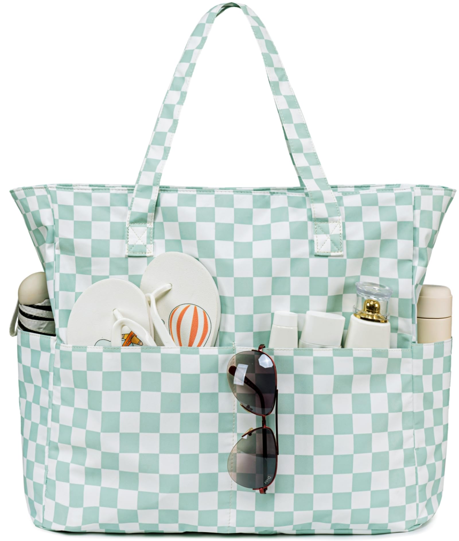 Bluboon Beach Bags for Women, Large Waterproof Tote Bag With Wet Compartment for Pool Weekender Travel Gym