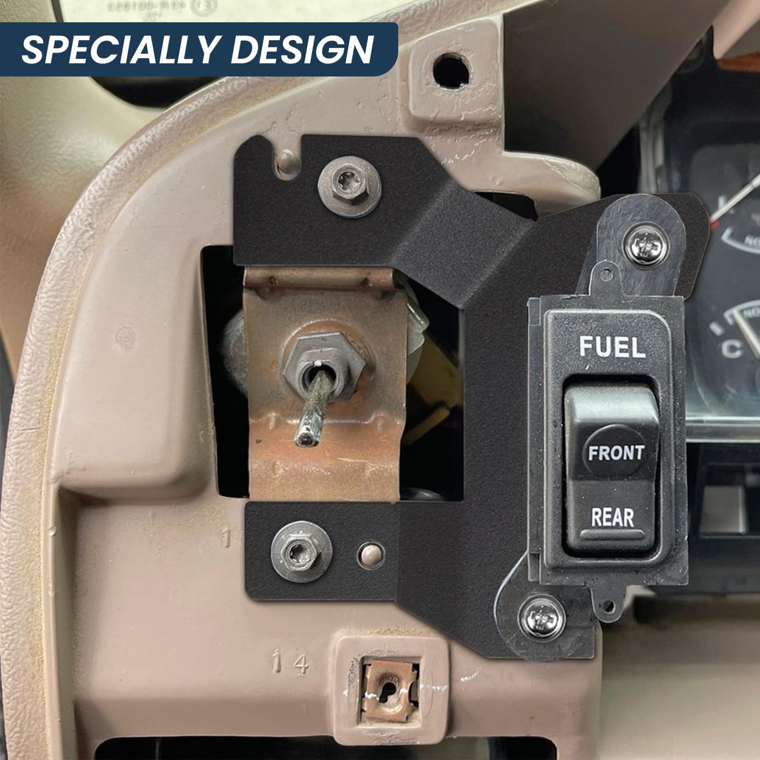 Back Window Dual Fuel Tank Switch Repair Bracket Compatible with 1992-1997 OBS Ford F150 F250 F350 Bronco Dash Switch Panel Bracket