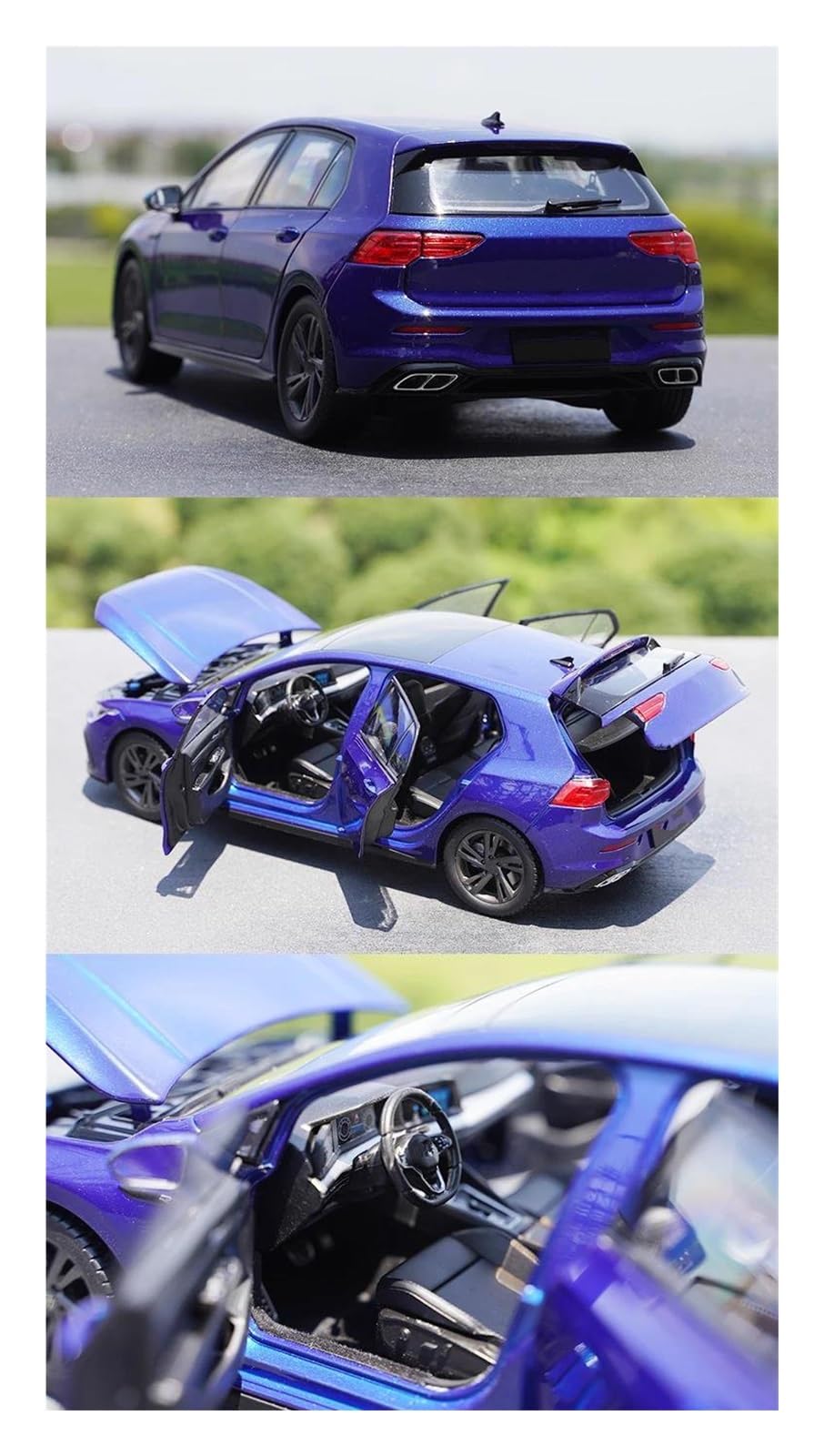 Modellino 1:18 Per VW Per Golf 8 Modellino Di Auto In Lega Pressofusa Collezione Di Veicoli In Metallo Modello Di Auto(Blu)