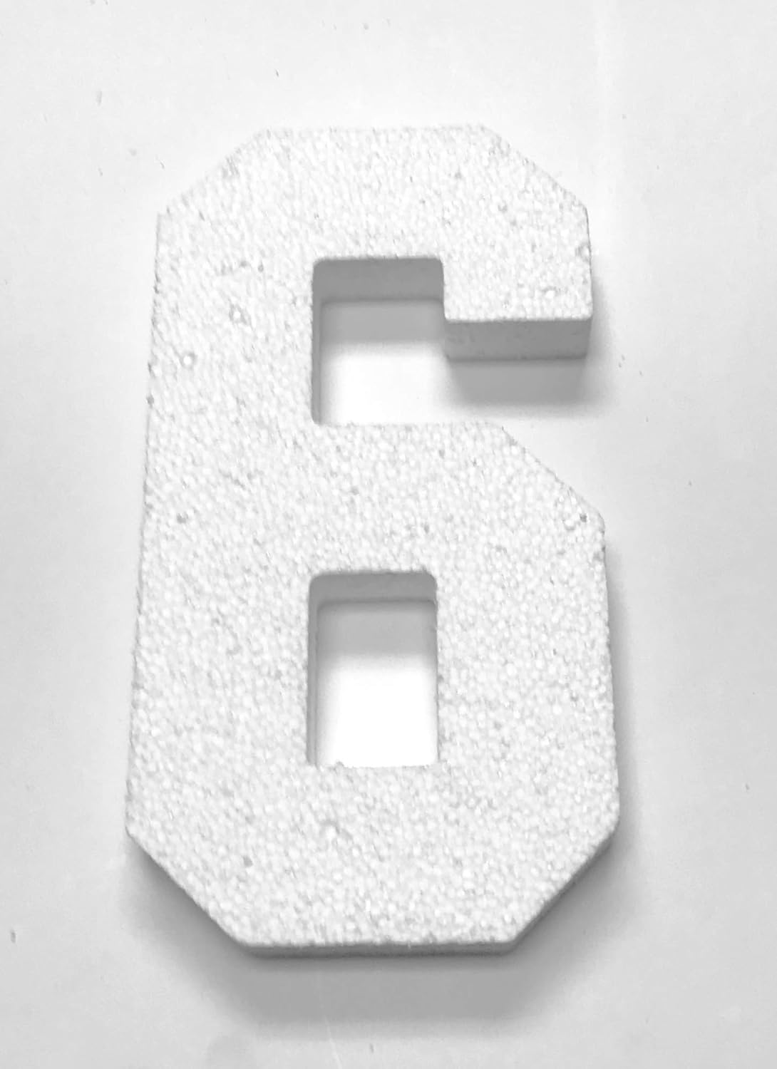 Number 6 Styrofoam Cutout Foam 8"