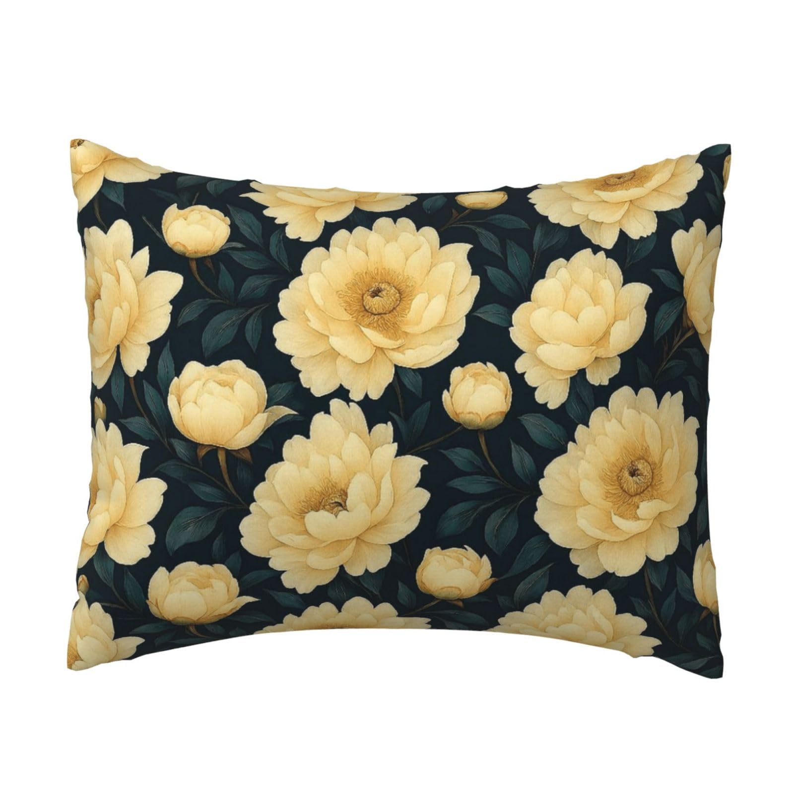Beautiful Peony Pillowcase Soft Plush with Zipper Decorative Pillowcovers 16x20 in