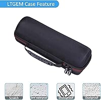 Vista 7 de LTGEM - Funda compatible con Ultimate Ears Boom 4/3, altavoz portátil impermeable y base de carga, color negro