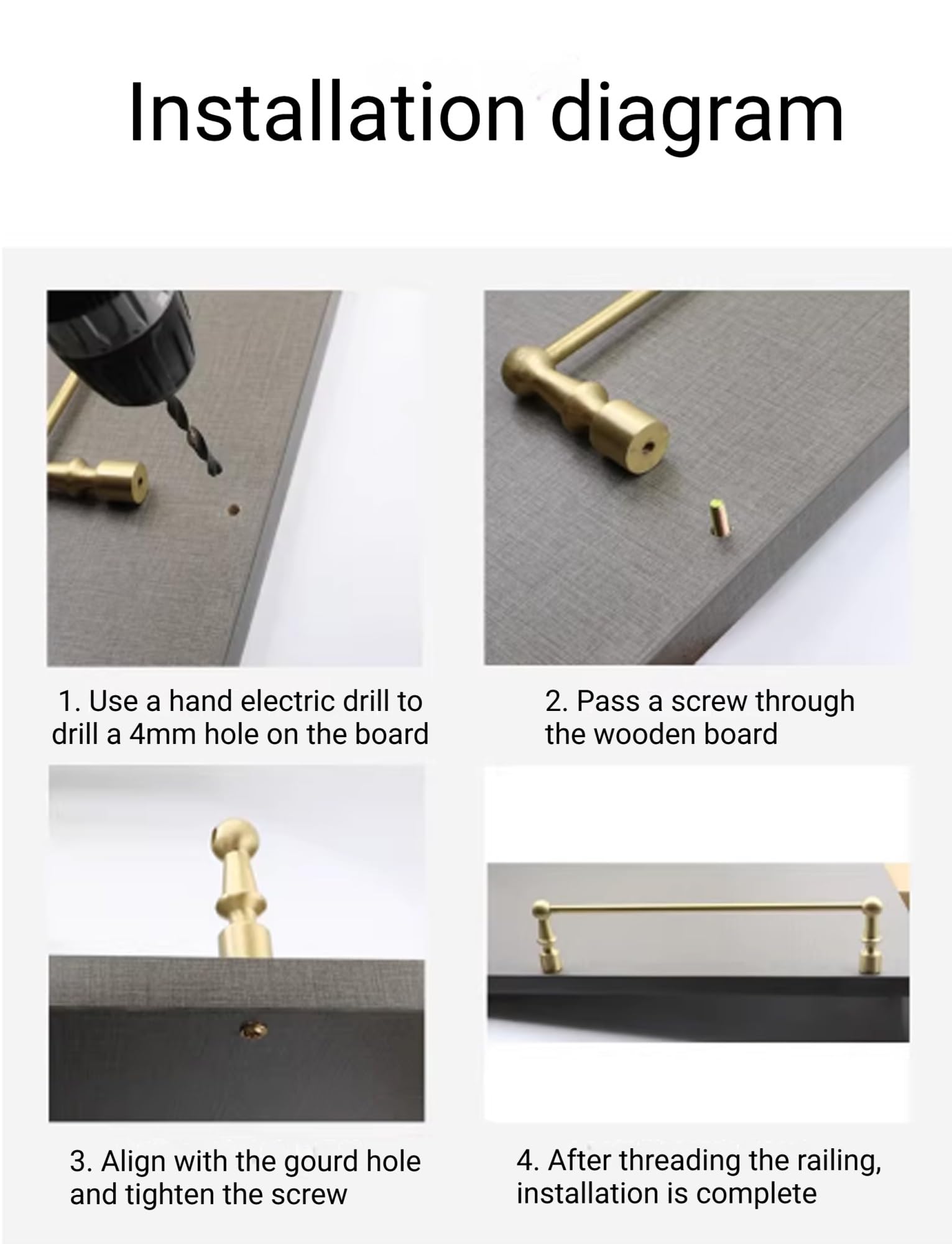 Moderno binario in ottone per mensole da 40,6 cm, in metallo, per armadi e bagno/cucina, regolabile da 20 a 96 cm, guida di sicurezza decorativa per mensole