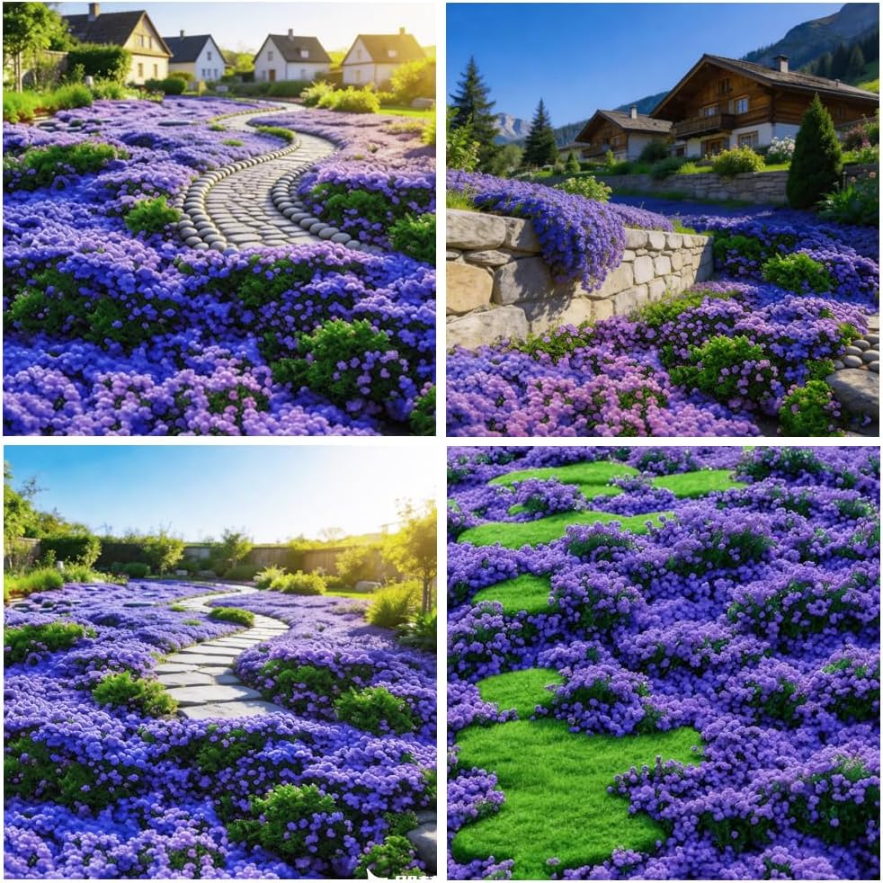 19000+Mixed Creeping Thyme Seeds for Planting Outdoor-Thymus Serpyllum Magic Carpet Ground Cover Herb Plant in Your Home Garden Backyard