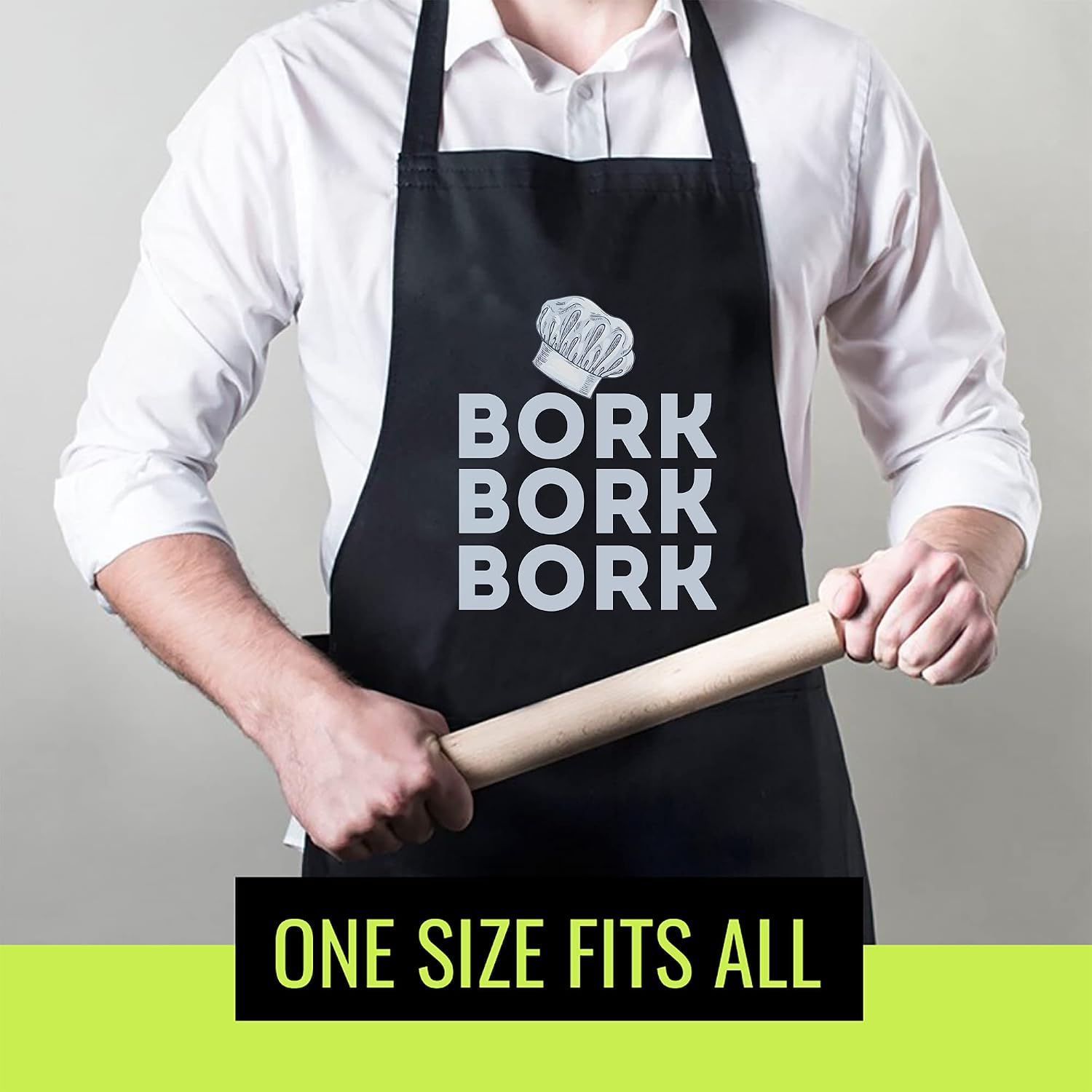 chef Cook Black Apron - Bork Bork Bork Funny Swedish Chef T-Shirt Black Cooking Aprons