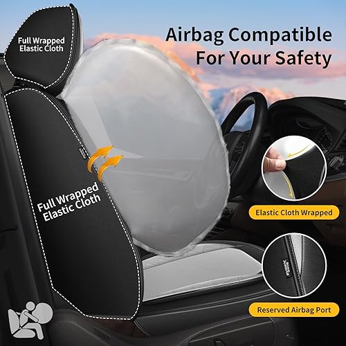 Miniatura 3 de AOMSAZTO Funda de asiento de automóvil, 2 fundas de asiento delantero para Chevrolet Cruze 2011-2019, cojines de cuero transpirable para vehículos,