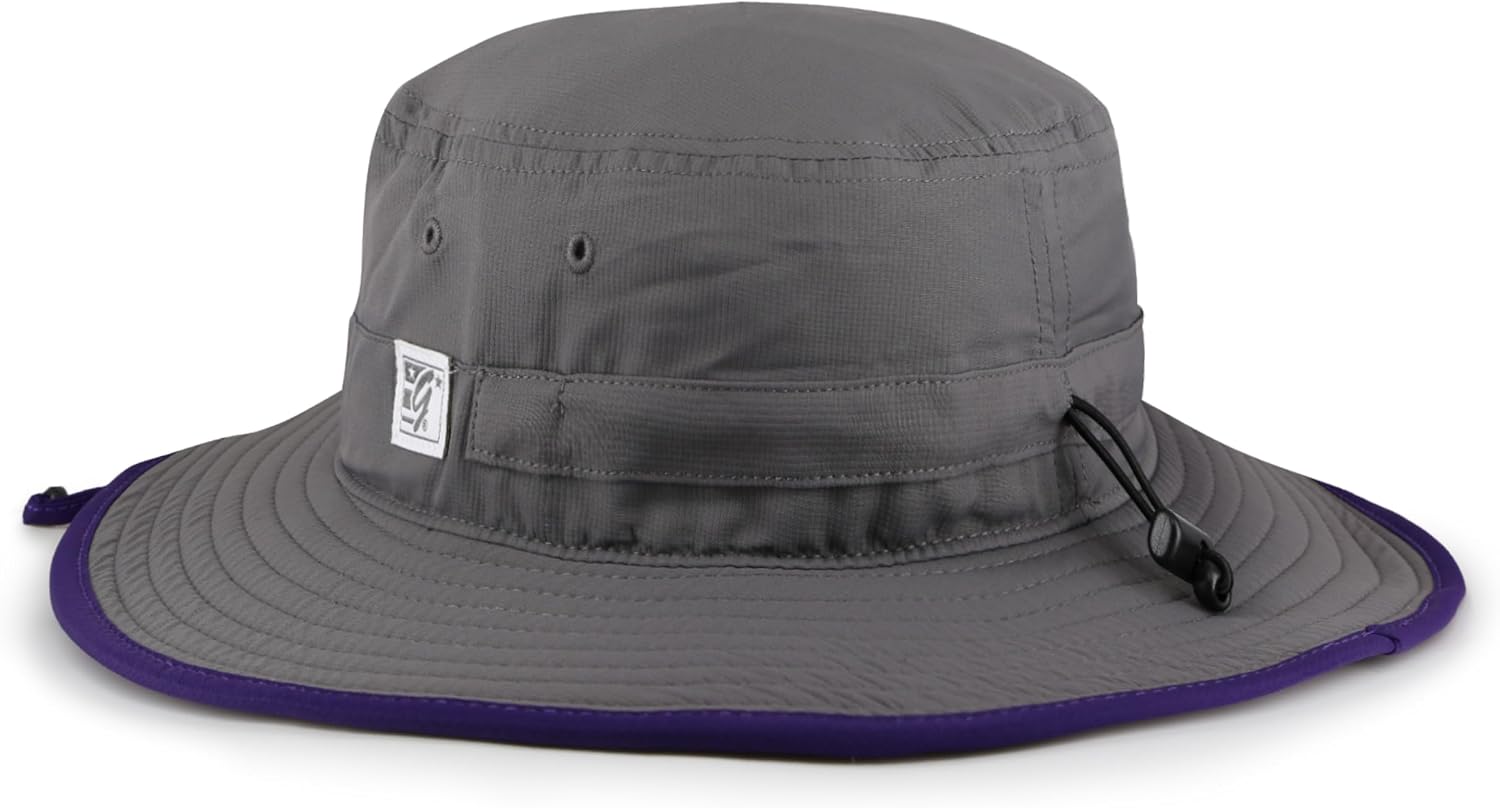 The Game NCAA Licensed LSU Tigers Boonie Hat, Louisiana State University Game Day Bucket Hat Dark Grey/Purple