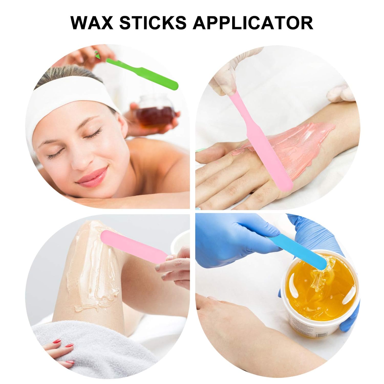 3PCS Silicone Hair Removal Wax Applicator Sticks Non-Stick Wax Spatulas for Body Legs and Face for Skin Types