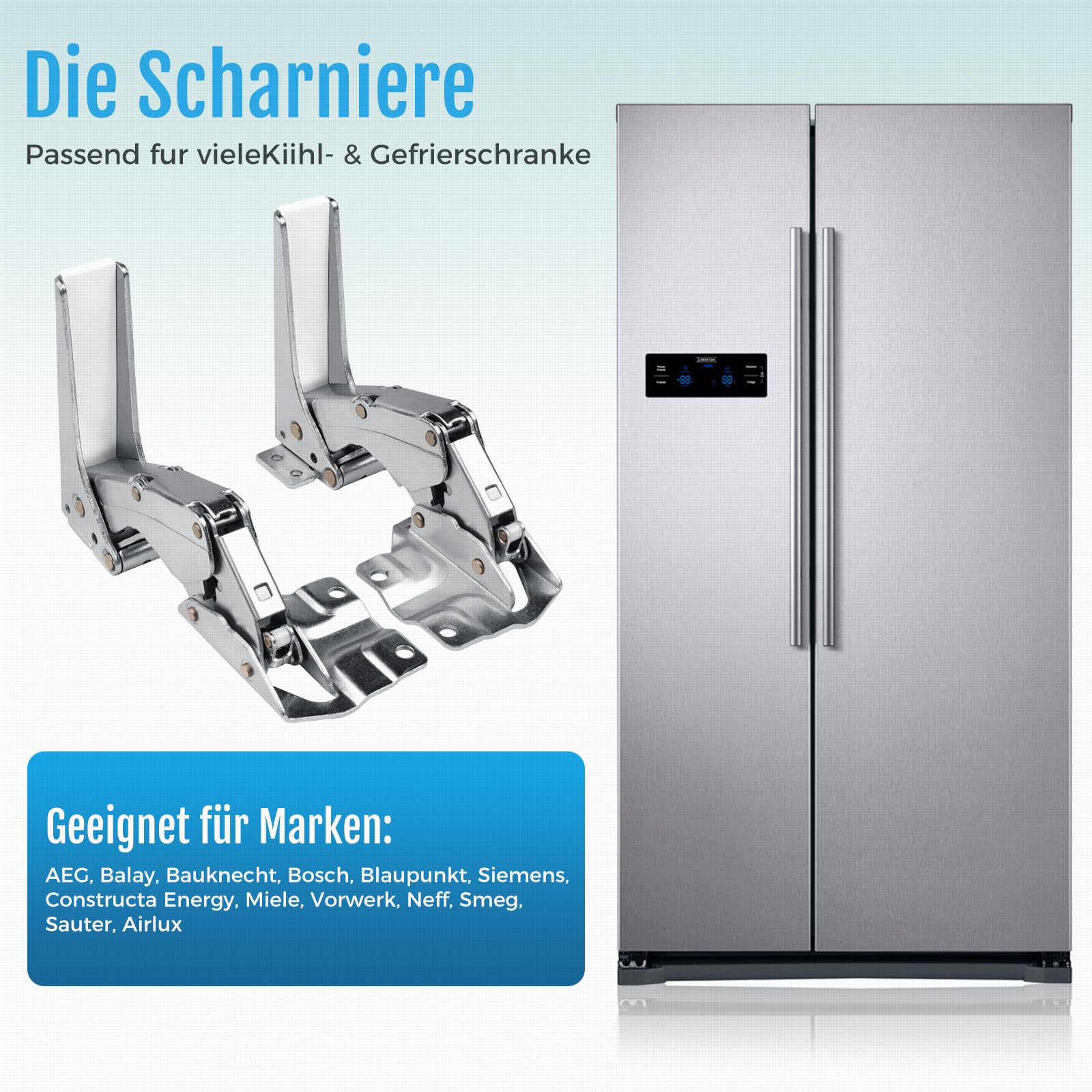 Kühlschrank Scharnier Türscharnier Geeignet für Bosch Siemens Miele AEG Neff Gaggenau 00481147 481147, AEG Electrolux 407131425/8 Miele 5546050 Gefrierschrank Einbau Kühlschrank Beschlag